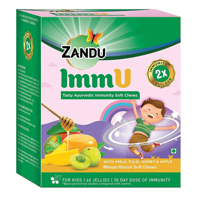 Zandu ImmU Tasty Ayurvedic Soft Chews For Kids Mango Flavour Main Image