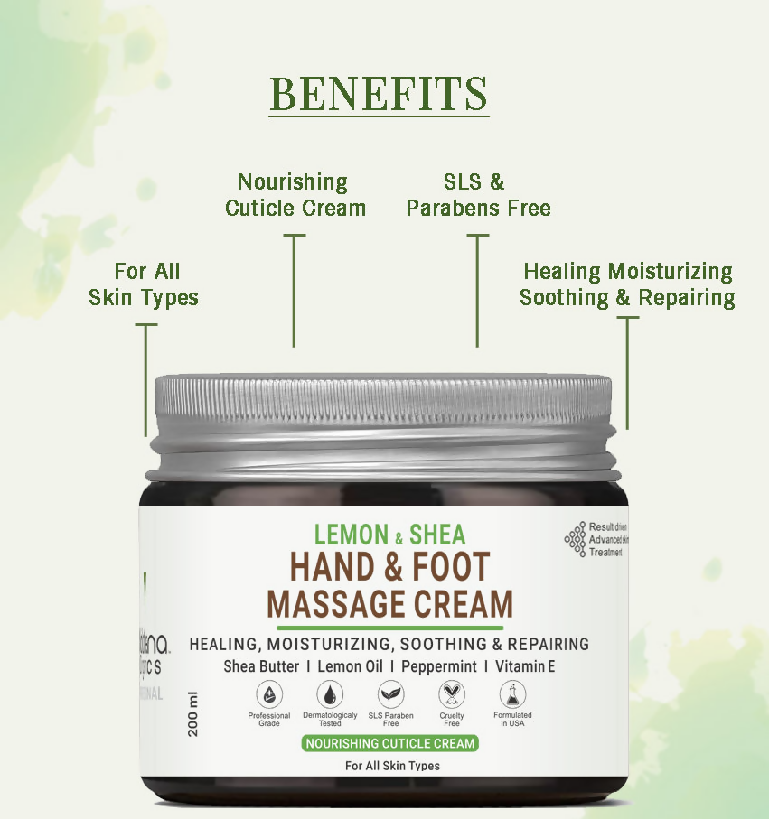 Volamena Organics Lemon & Shea Hand And Foot Whitening Massage Cream
