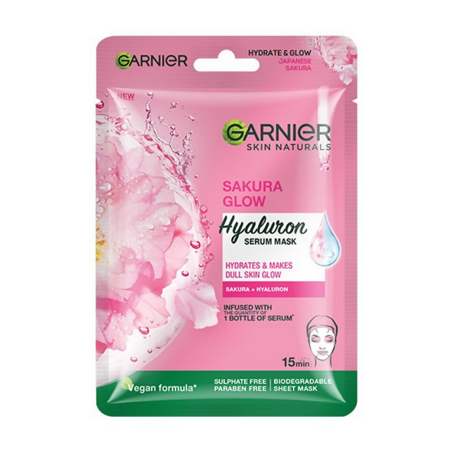 Garnier Skin Naturals Sakura Glow Hyaluron Serum Mask Hover Image