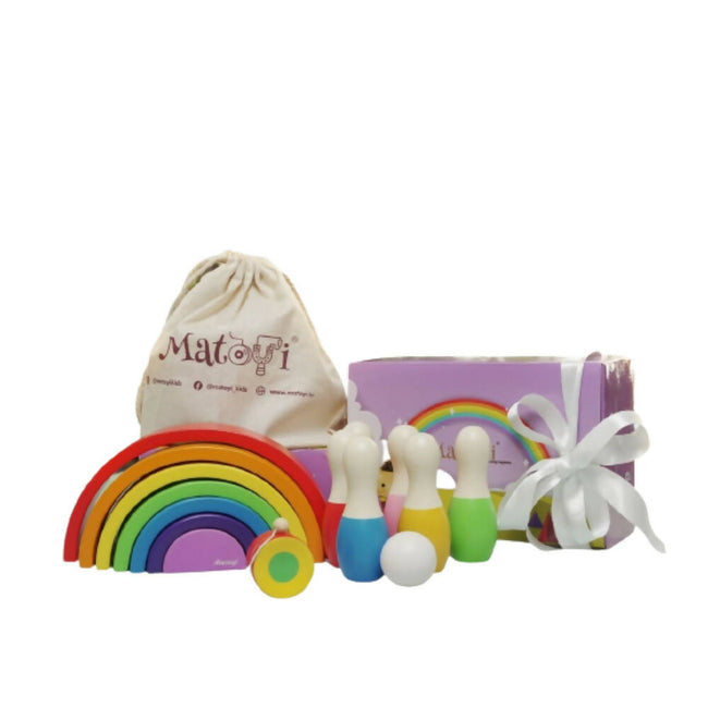 Matoyi Color Bowling Pin & Rainbow Stacker & Yoyo For Kids Hover Image