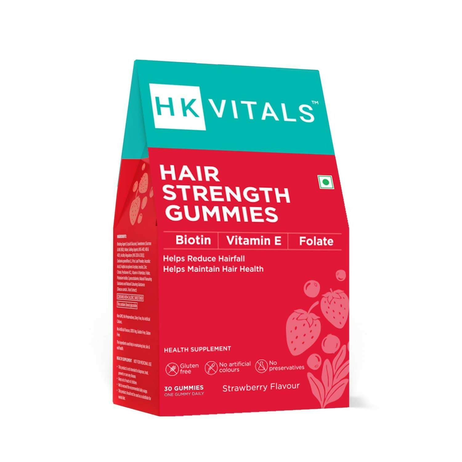 HK Vitals Hair Strength Biotin Gummies - Strawberry Flavor