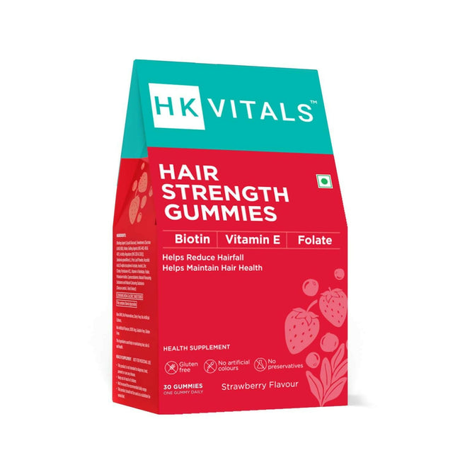 HK Vitals Hair Strength Biotin Gummies - Strawberry Flavor Main Image