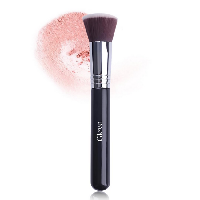 Gleva Flat Top Kabuki Foundation Makeup Brush Black Hover Image
