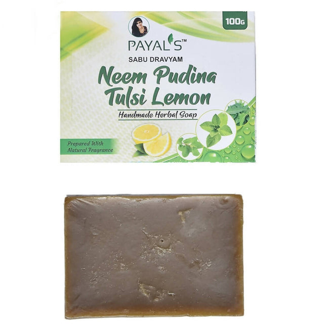Payal's Herbal Neem Pudina Tulsi Lemon Soap Hover Image