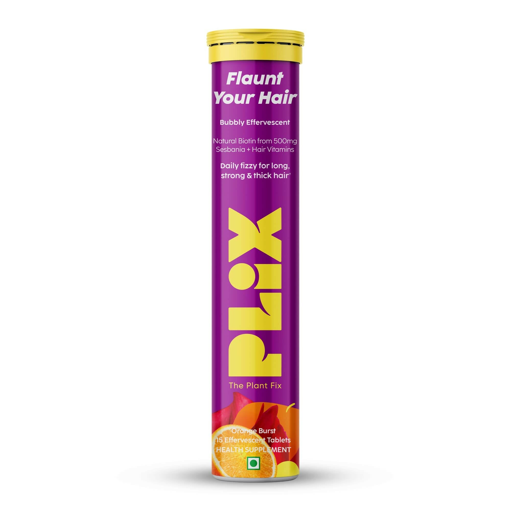 PLIX The Plant Fix Flaunt Your Hair Natural Biotin Effervescent Tablets - Orange Burst