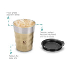 Vaya Popcup Insulated Coffee Mug Tumbler With Lid - 250 ml (Gold)