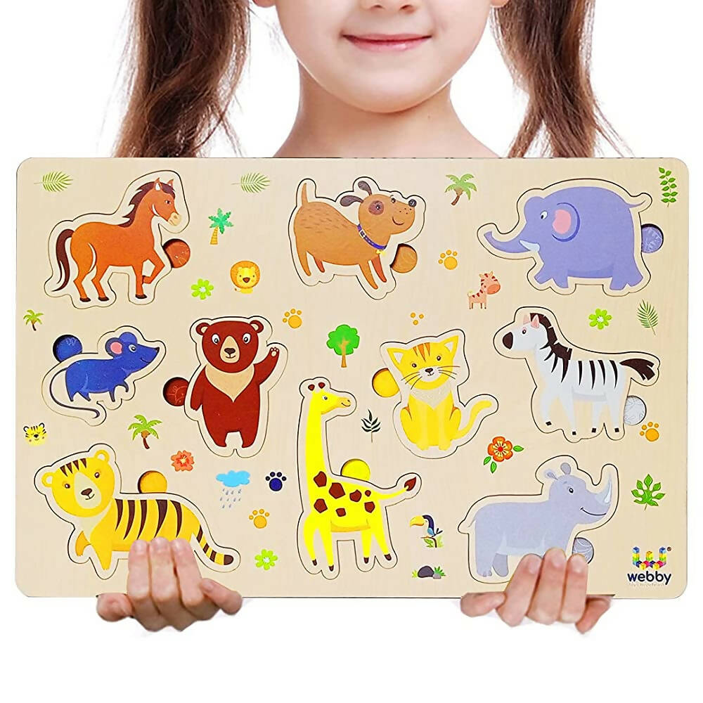Webby Wooden Educational Puzzle for Preschool Kids- Set of 6