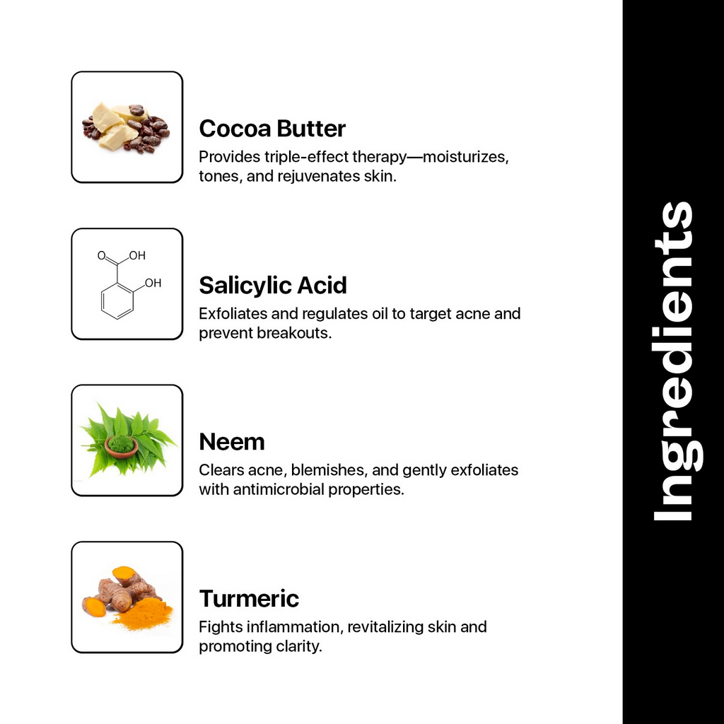 Underated Acne Free Body Moisturizer Powered With Cocoa Butter, Neem And Turmeric