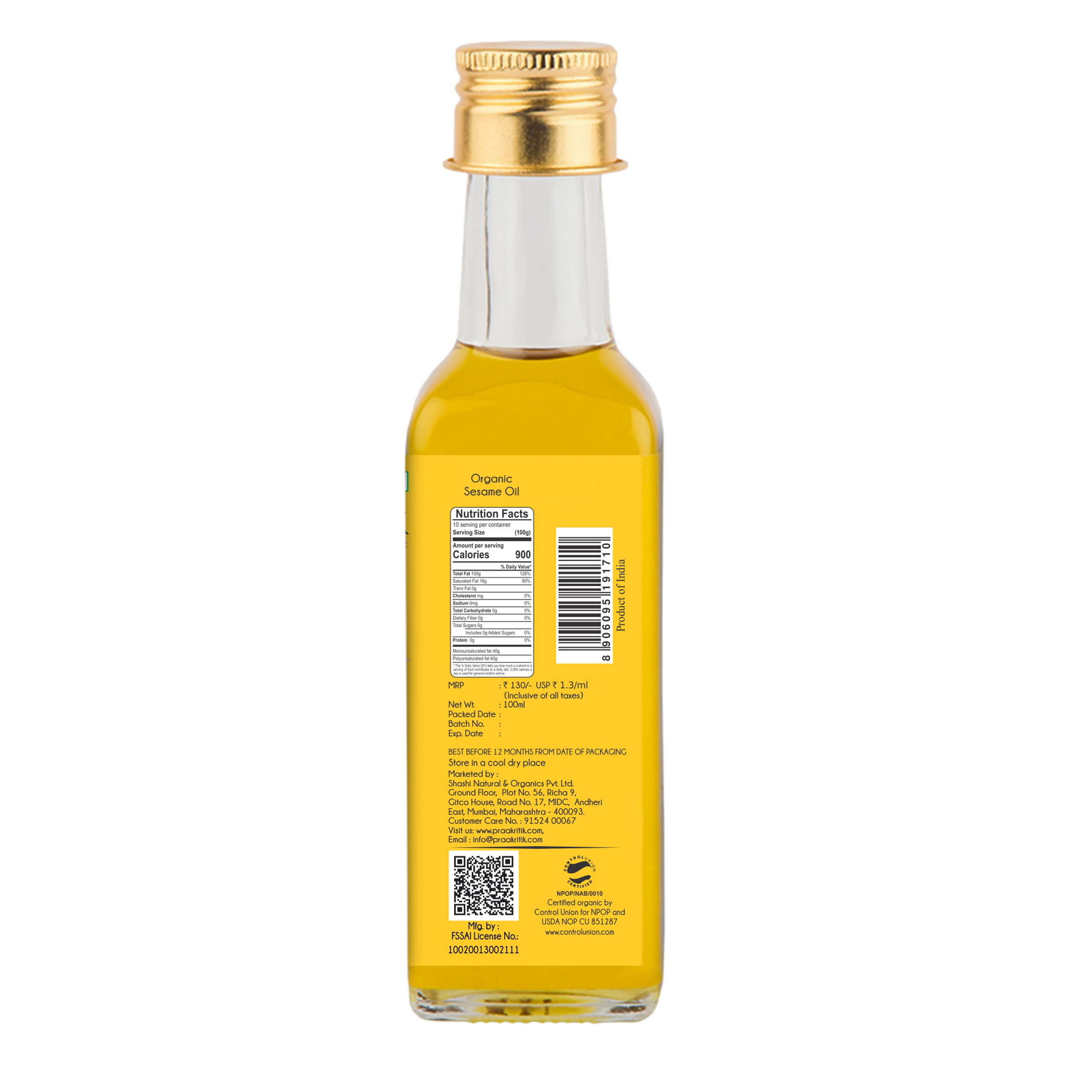 Praakritik Organic Sesame Oil