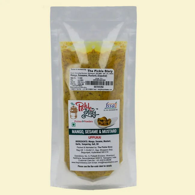 The Pickle Story Mango, Sesame & Mustard (no chilly powder) - Uppukai Pickle Main Image