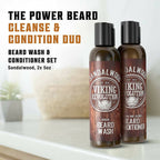 Viking Revolution Sandalwood Beard Wash and Beard Conditioner Combo