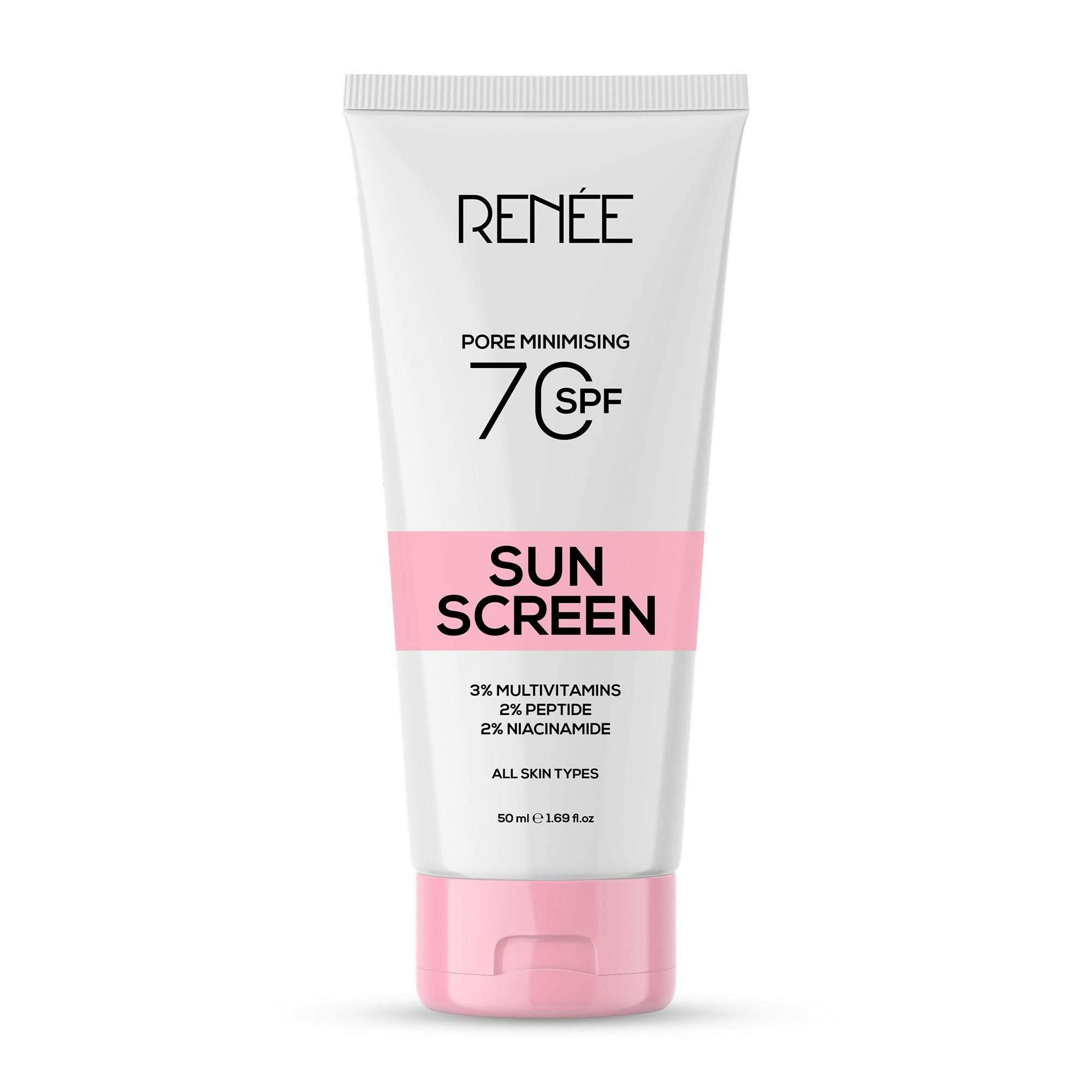 Renee Pore Minimizing Sunscreen SPF 70 With 2% Niacinamide, 2% Peptide & 3% Multivitamins