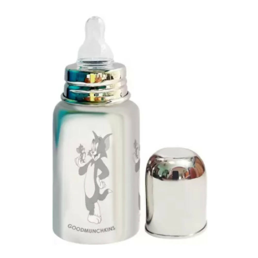 Goodmunchkins Stainless Steel Feeding Bottle 304 Grade Steel, Jointless, BPA Free, Rustfree Bottle For Kids 300ml