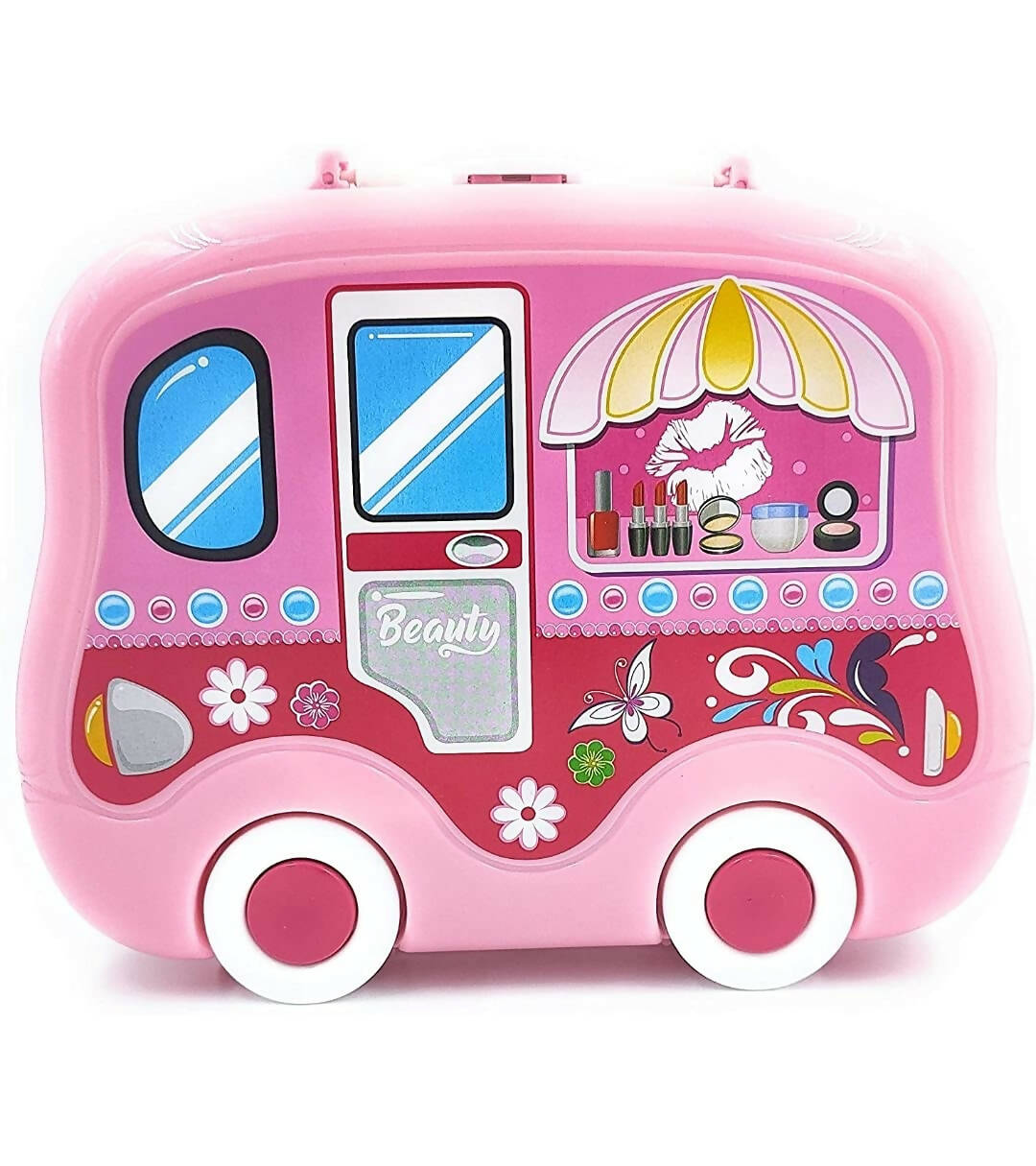 Sardar Ji Ki Dukan Beauty Make Up Case And Cosmetic Set Suitcase With Makeup Accessories For Children Girls- Pink,Plastic,Pack Of 1 Set