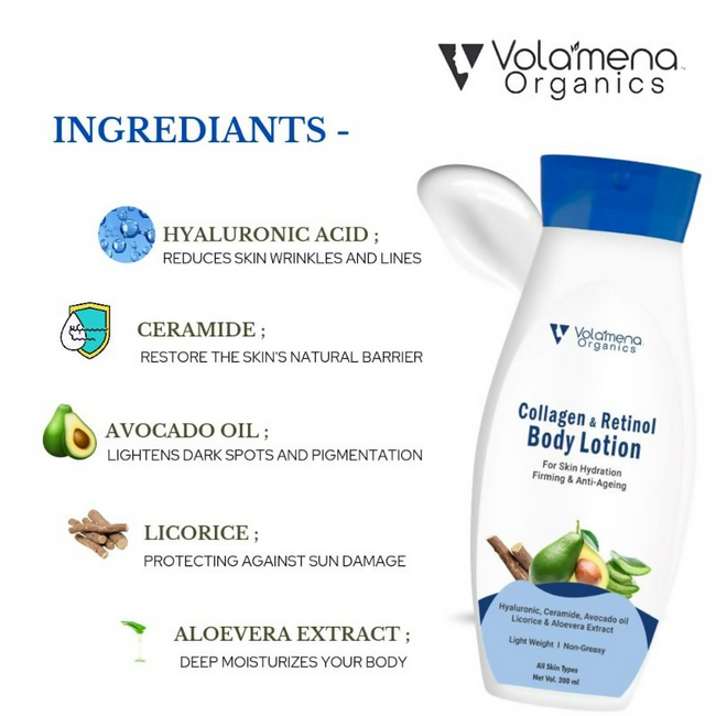 Volamena Collagen & Retinol Body Lotion With Hyluronic Acid & Ceramide Main Image
