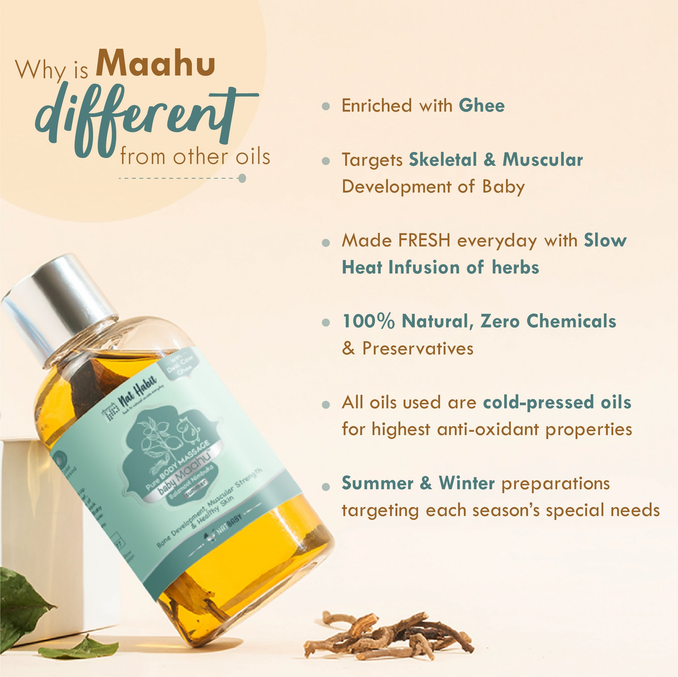 Nat Habit Balamool Nimbuka Pure Baby Maahu Baby Massage Oil