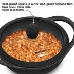 Hawkins Futura Cast Iron Nonstick Kadai with Glass Lid - Black (CIK15G)