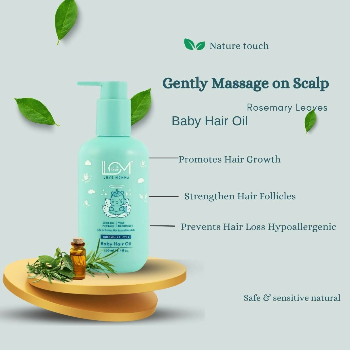 Love Momma Rosemary Leaved Baby Hair Oil for Nourish & Strengthen Your Little One's