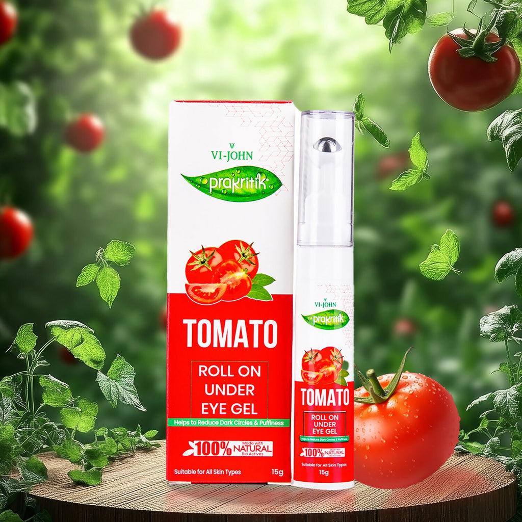 VI-JOHN Prakritik Tomato Under Eye Gel, Reduces Dark Circles, Puffiness,Fine Lines 100% Bioactives