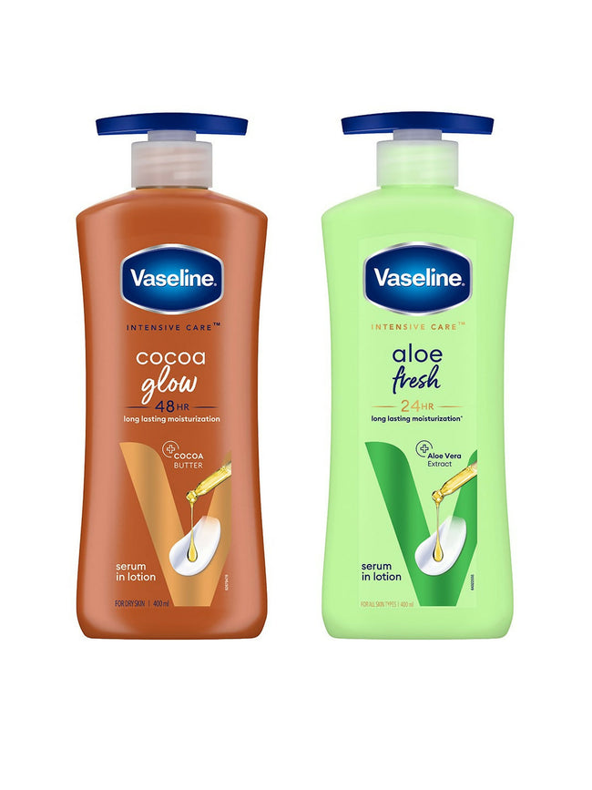 Vaseline Intensive Care Cocoa Glow & Aloe Fresh Body Lotions Combo Hover Image