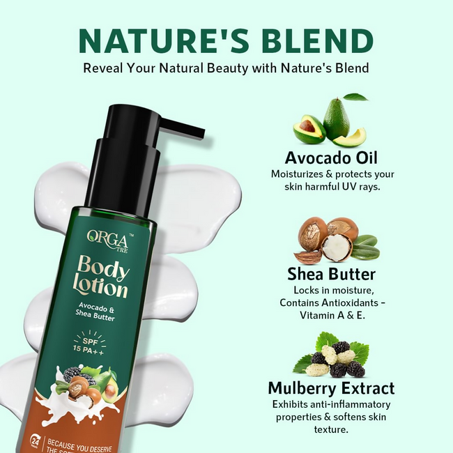 Orgatre Body Lotion Avocado & Shea Butter With SPF 15PA++ Main Image