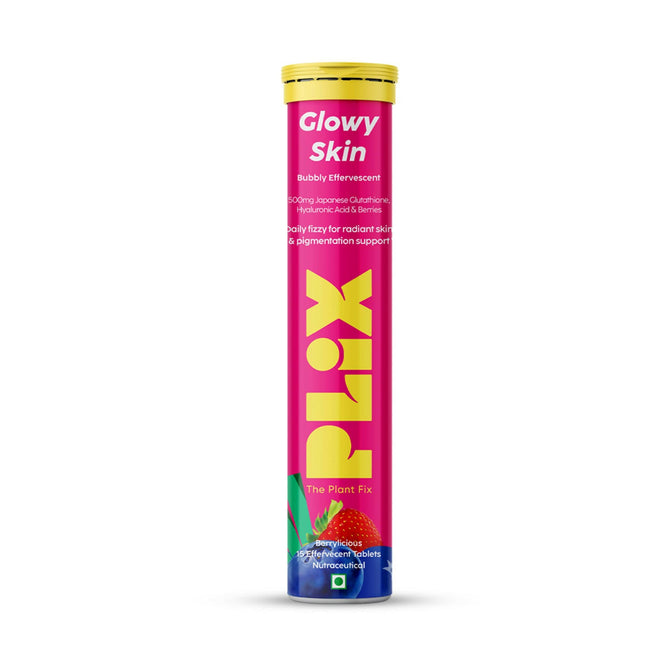 PLIX The Plant Fix Glowy Skin Effervescent Tablets - Strawberry Hover Image