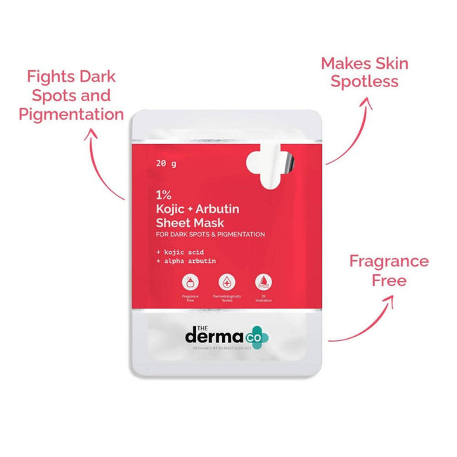 The Derma Co 1% Kojic + Arbutin Sheet Mask Main Image