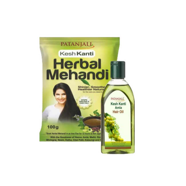 Patanjali Kesh Kanti Herbal Mehandi & Amla Hair Oil Hover Image