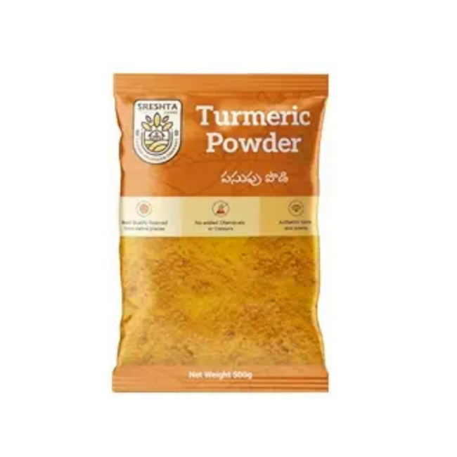 Sreshta Farms Organic Turmeric Powder (Pasupu Podi) Hover Image