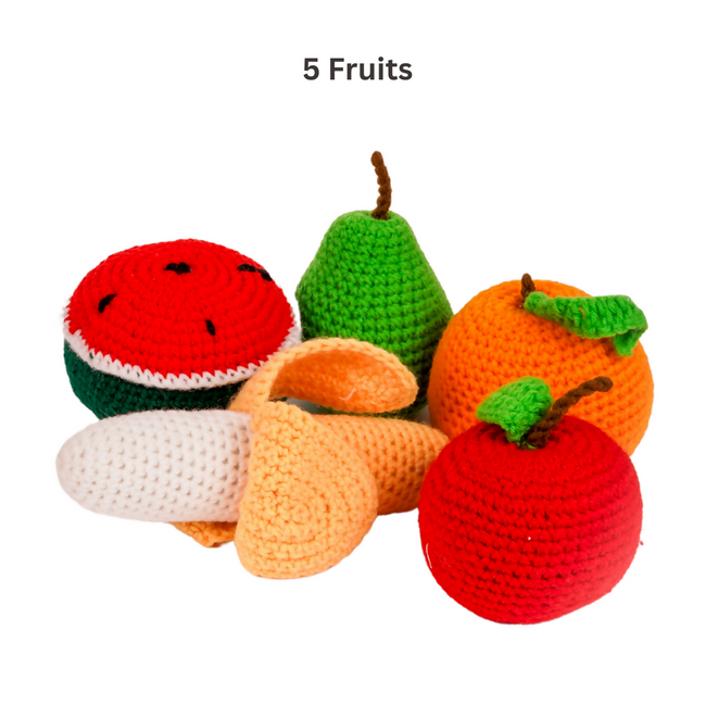 Nesta Toys Crochet Fruits & Vegetable Toys, Play Food for Kids (10 Pcs) Hover Image