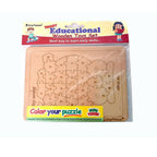 Kraftsman English Alphabets Wooden Jigsaw Puzzles Owl Shape Puzzle | Color Kit Included