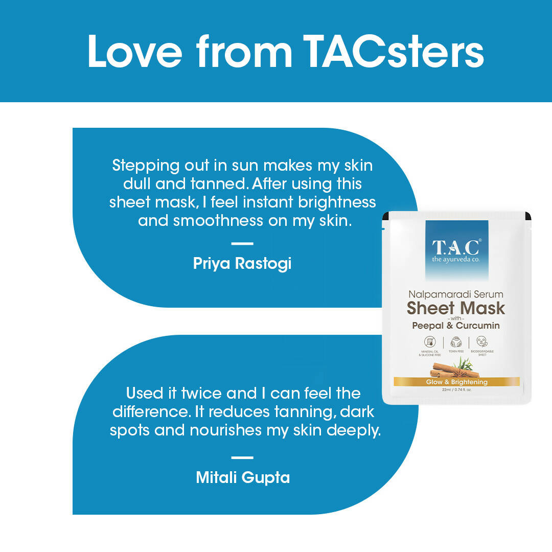 TAC - The Ayurveda Co. Nalpamaradi Serum Sheet Mask | with Aloe Vera & Sandalwood
