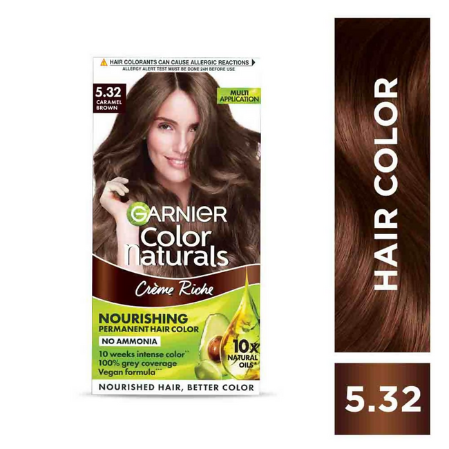 Garnier Color Naturals Creme Riche Hair Color - Shade 5.32 Caramel Brown Main Image