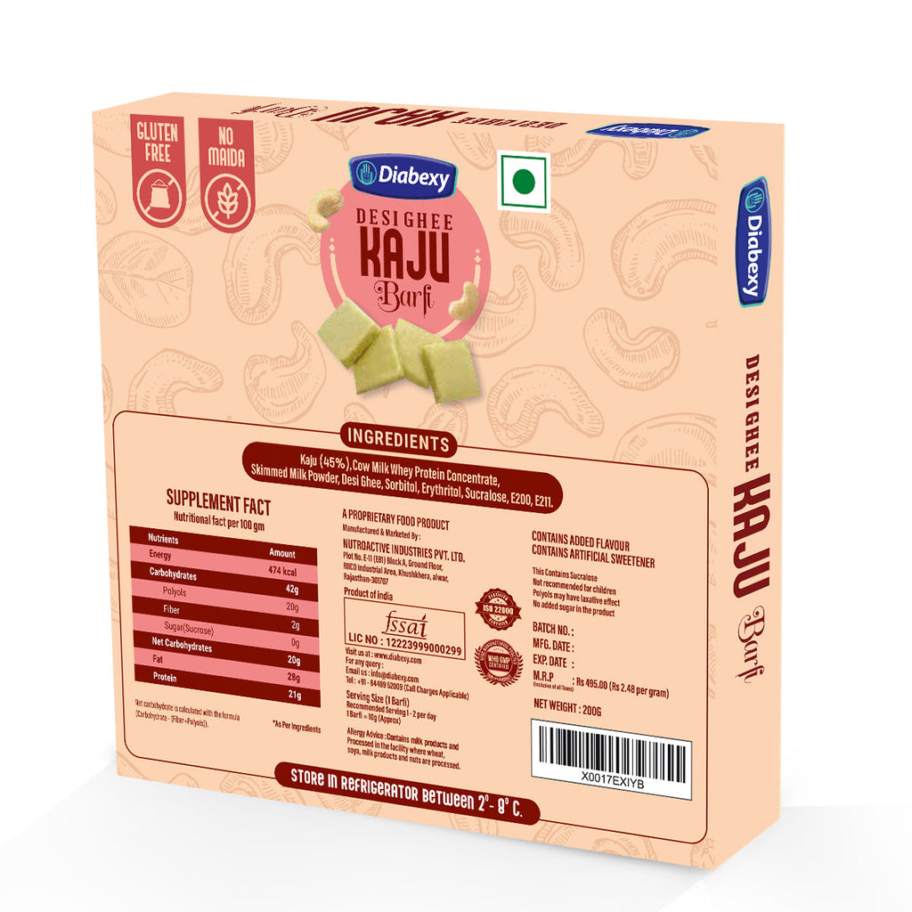 Diabexy Desi Ghee Kaju Barfi