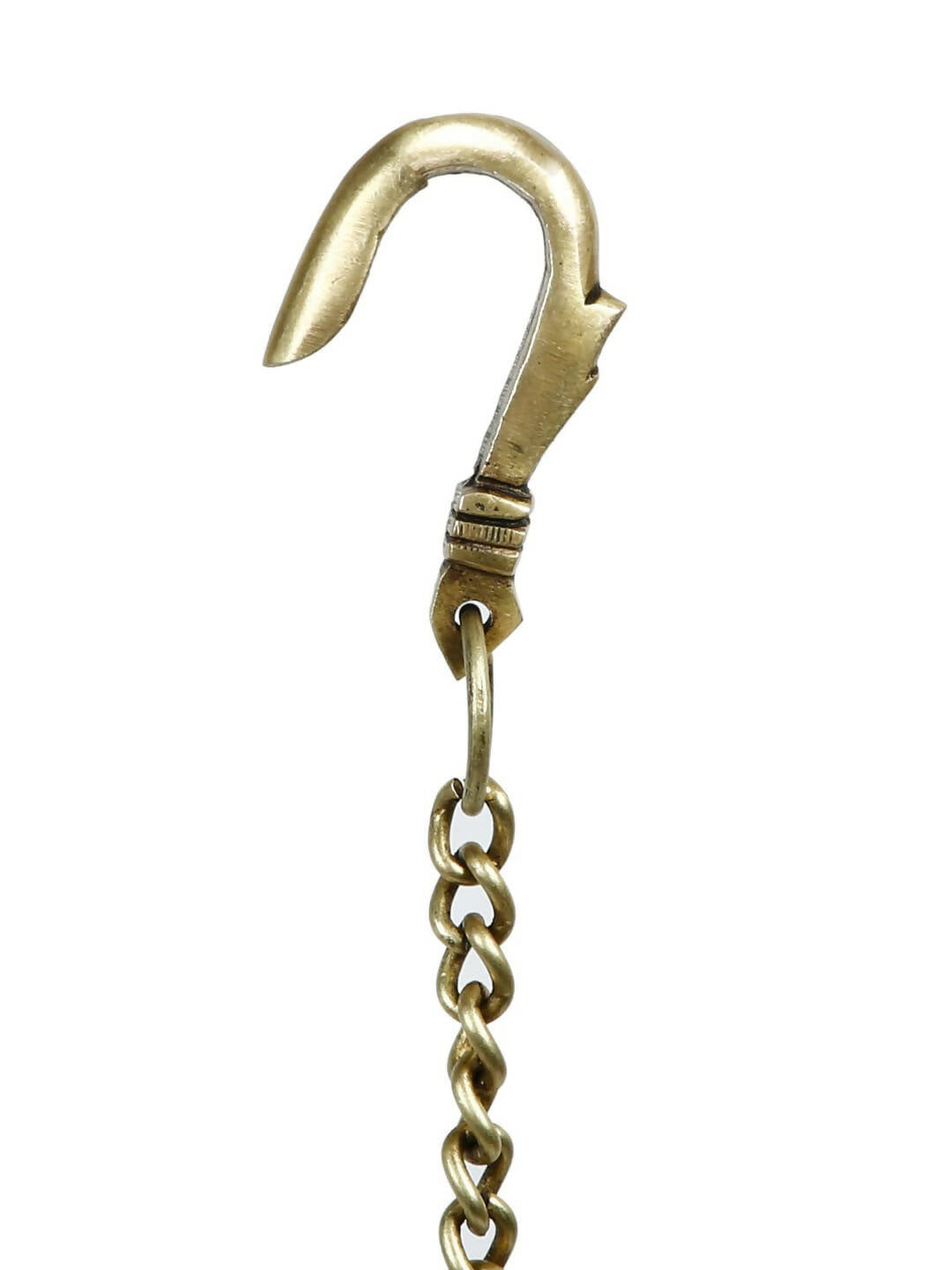 CraftVatika Gold-Toned Brass Hanging Bell with Attached Chain & Hook