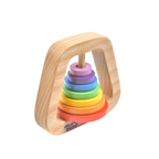 Nesta Toys Wooden Rainbow Rattle for Babies, Montessori Wooden Toy