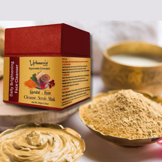 Urbaano Herbal Ayurveda Concepts Face Brightening Cleanser, Scrub, Mask 3-in-1 Instant Glow Main Image