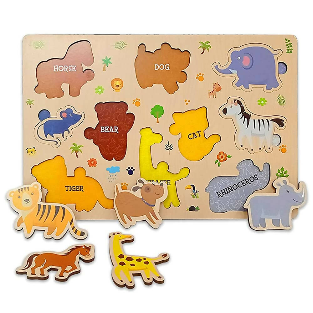Webby Wooden Educational Puzzle for Preschool Kids- Set of 6