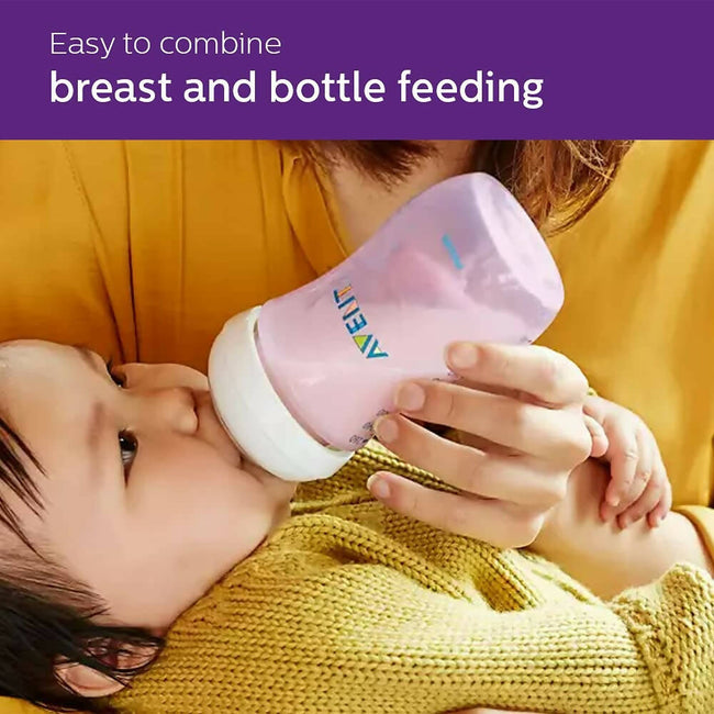Philips Avent Natural 2. 0 Pink Feeding Bottle Main Image
