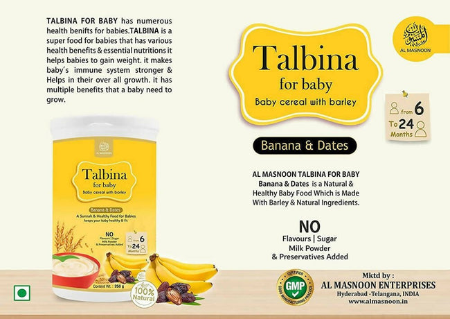 Al Masnoon Talbina For Baby with Banana & Dates 6 to 24 Months Main Image