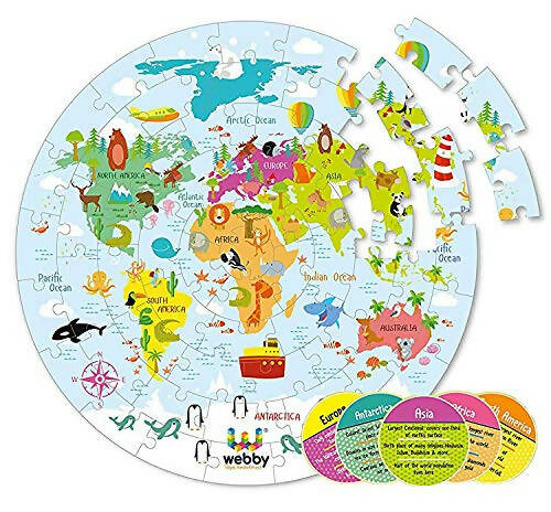 Webby Amazing World Map Jigsaw Floor Puzzle 60 Pcs Hover Image