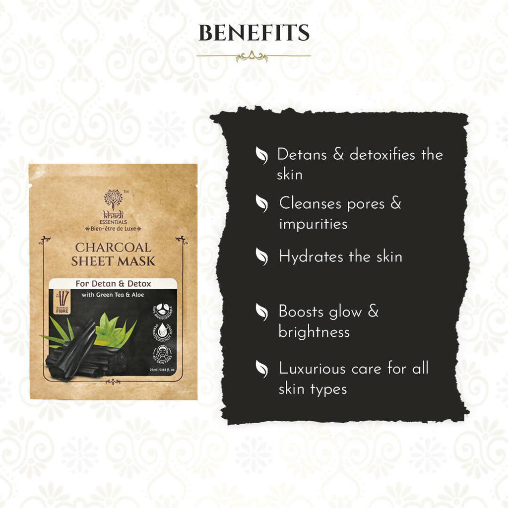 Khadi Essentials Charcoal Serum Sheet Mask
