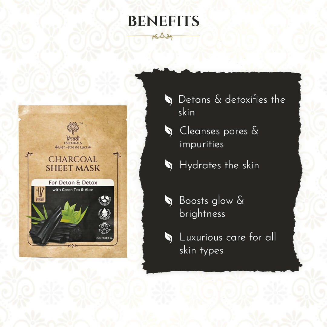 Khadi Essentials Charcoal Serum Sheet Mask