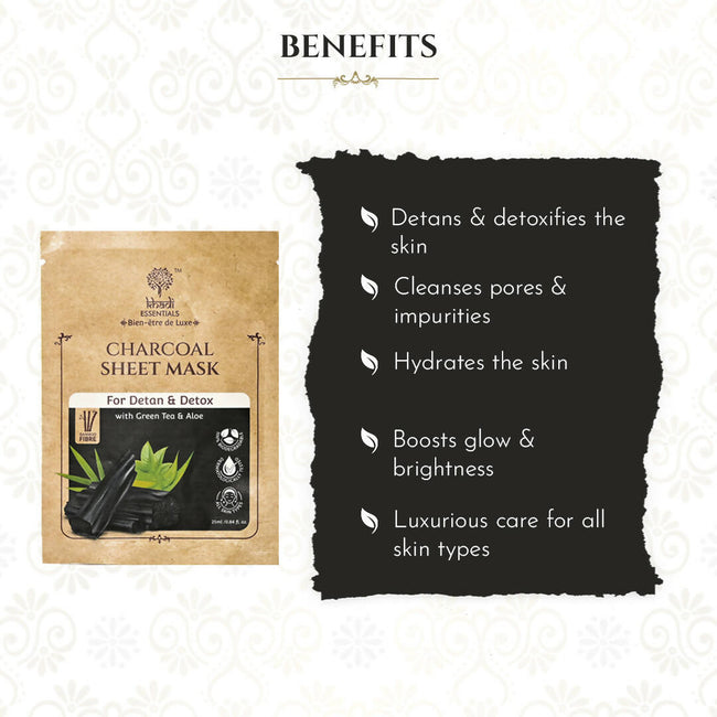 Khadi Essentials Charcoal Serum Sheet Mask Main Image