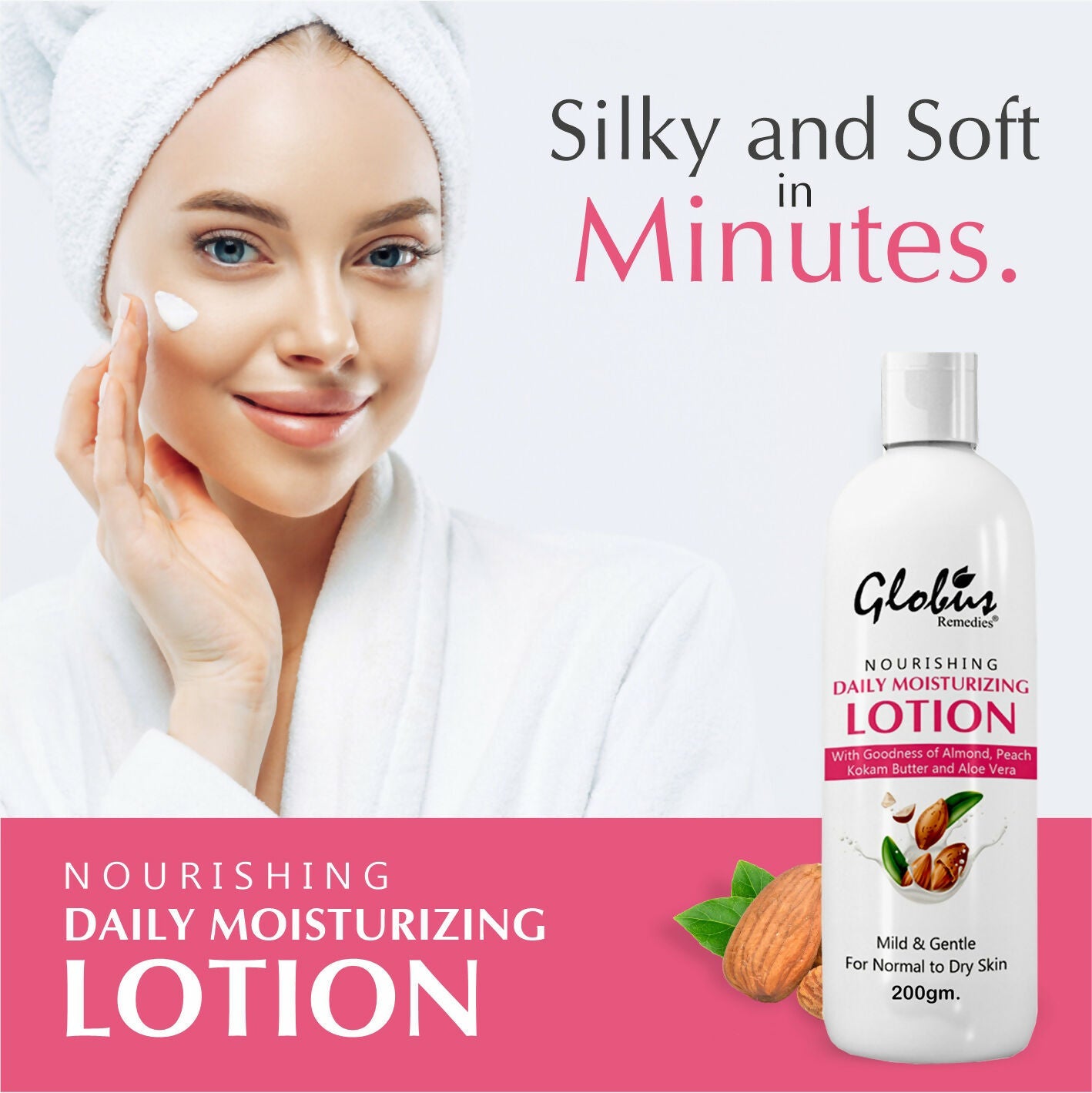 Globus Remedies Nourishing & Daily Moisturizing Body Lotion, For Silky Smooth Skin