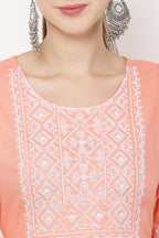 PAVONINE Mustard Color Burfi Design Embroidery Dress For Women