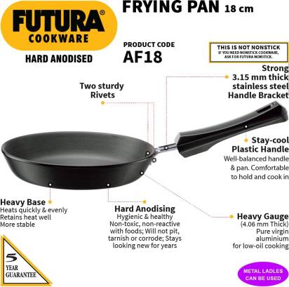 Hawkins Futura Hard Anodised Frying Pan 18 cm Diameter (AF18)