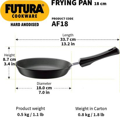 Hawkins Futura Hard Anodised Frying Pan 18 cm Diameter (AF18)