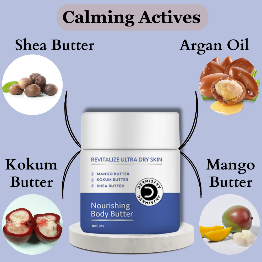 Dermistry Revitalizing Nourishing Body Butter for Ultra Dry & Flaky Skin Mango Kokum & Shea Butter
