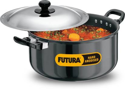 Hawkins Futura Hard Anodised Cook-n-Serve Stewpot 5 L with Lid (AST50) Hover Image